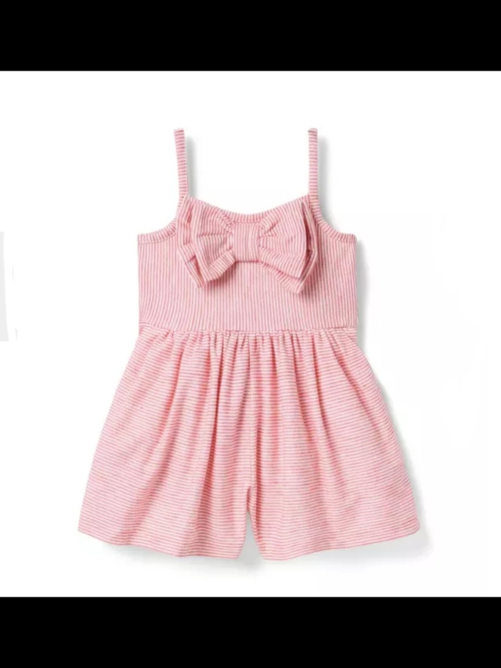 Janie and Jack Red Striped Bow Romper Size 6-12 Months